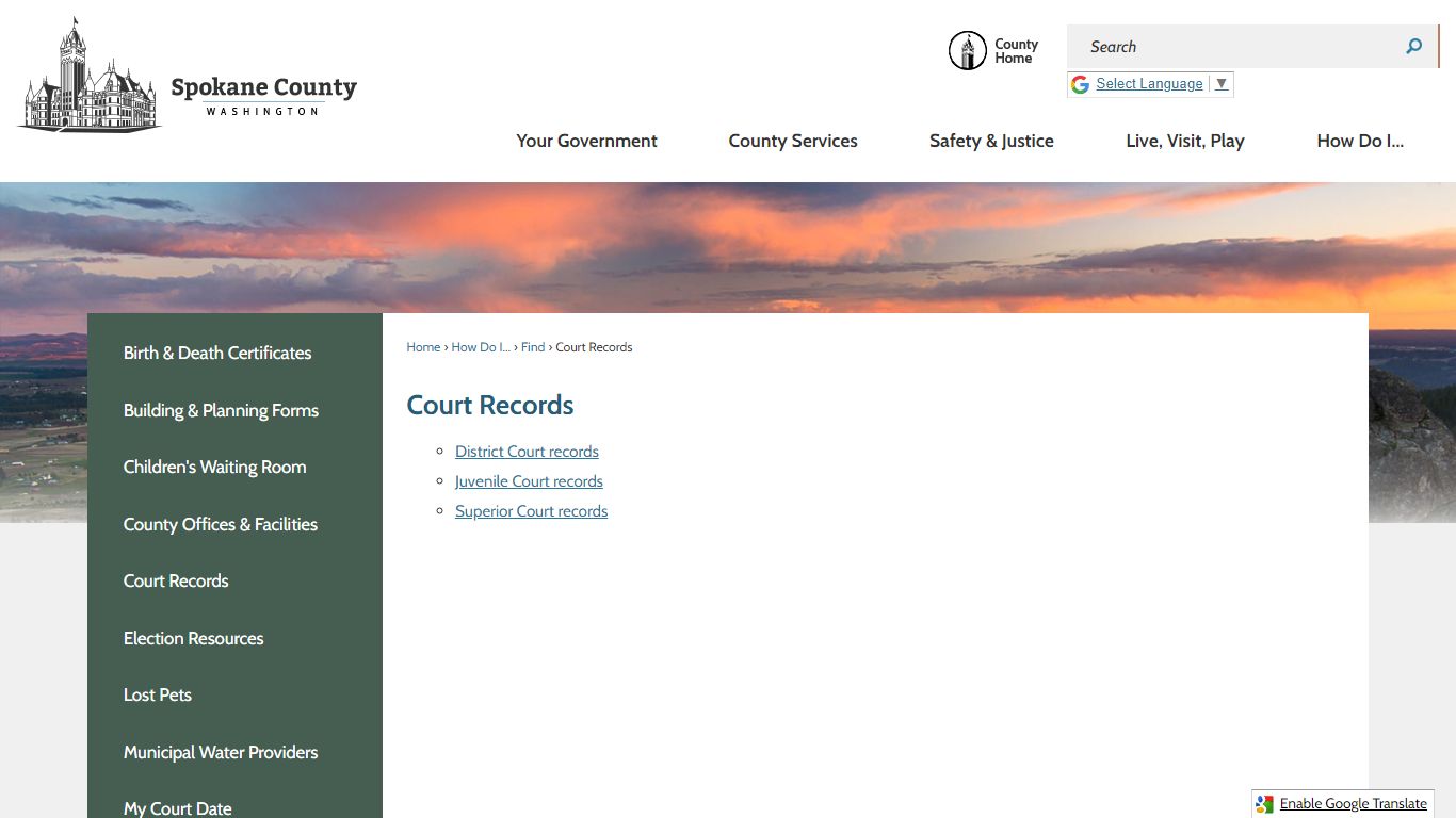 Court Records | Spokane County, WA
